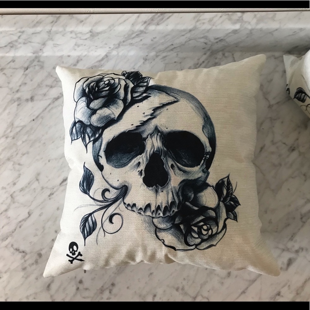 2 Sugar Skull Throw Pillows